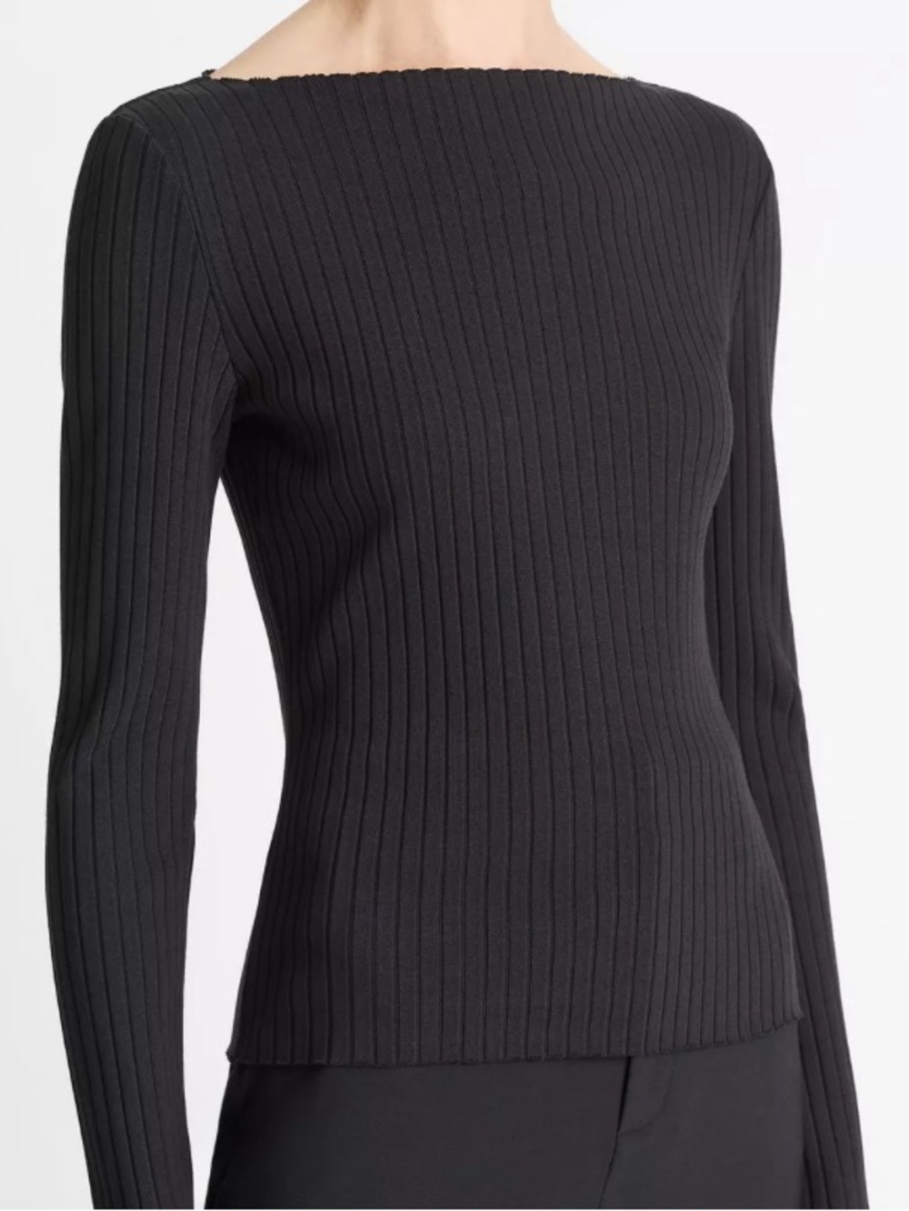 Abercrombie & Fitch Black Slash Rib Knit Sweater Top